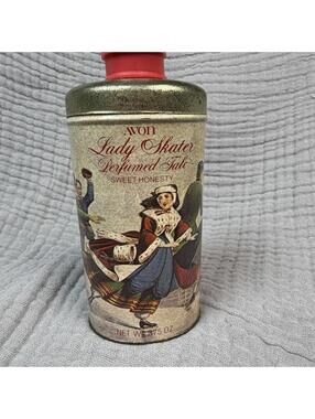 Avon Vintage Lady Skater Perfumed Talc Ariane - Sweet Honesty 3.75oz - Pre-owned